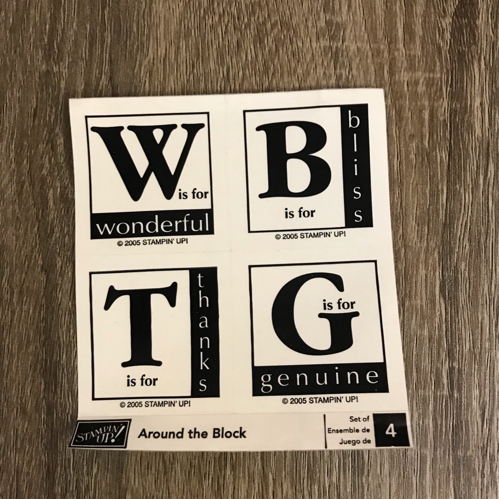 Stampin Up Around the Block 4 piece Stamp Set - Picture 2 of 4